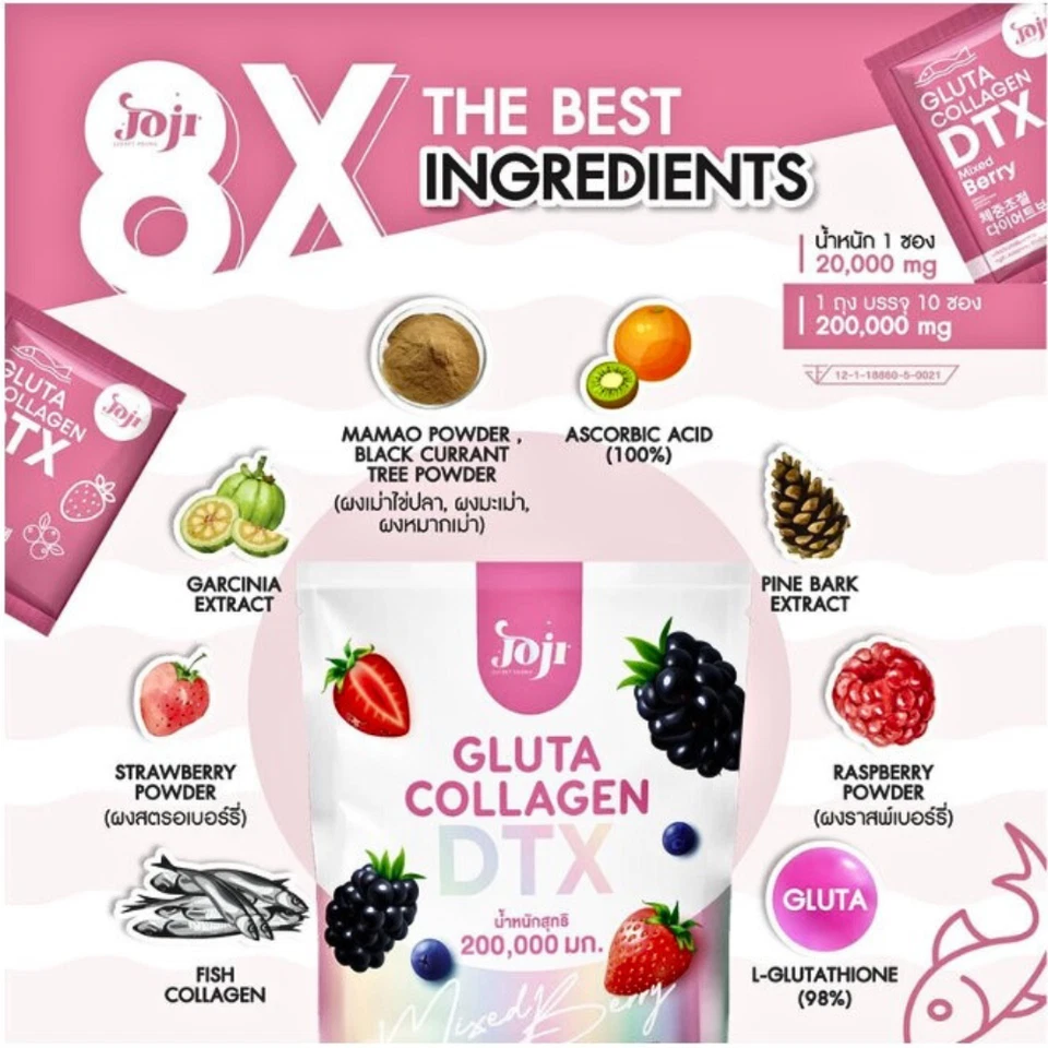 Joji Gluta Collagen DTX Mixed Berry Fiber Drink