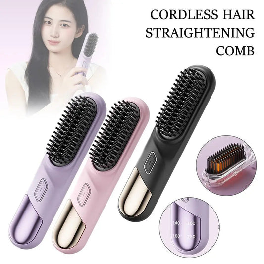 Wet Dry Hair Straightener Cordless Hair Straightener Brush With Fast