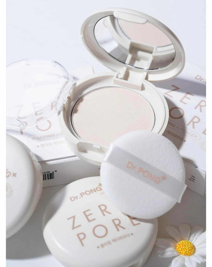 Dr. Pong Zer Pore compact powder with a white background