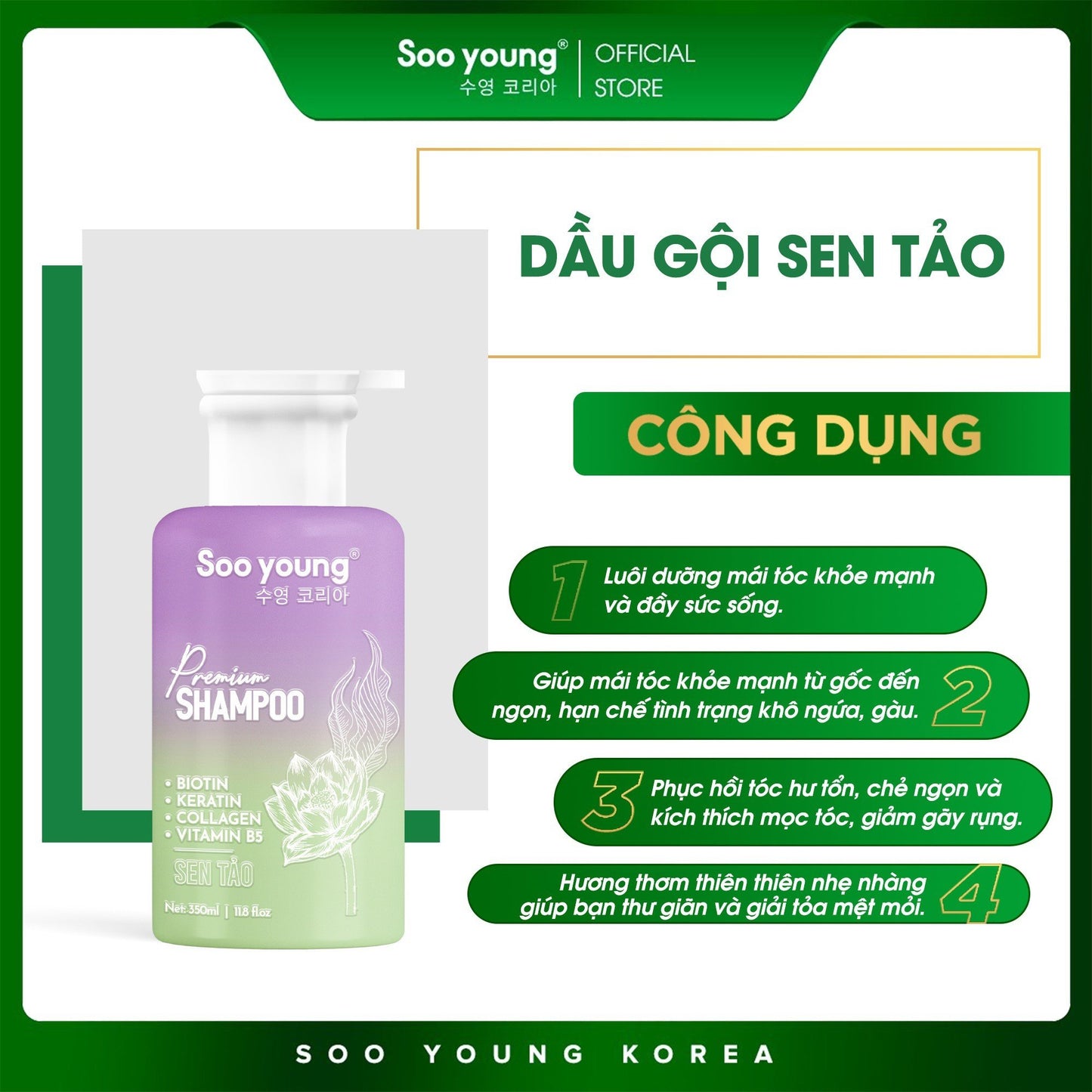Soo Young Premium Lotus Algae Shampoo