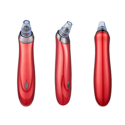 Three red nasal aspirators on a white background